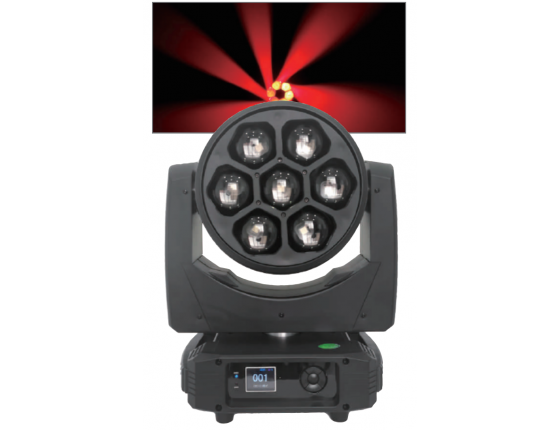 LED7颗40W旋转大峰眼摇头染色灯