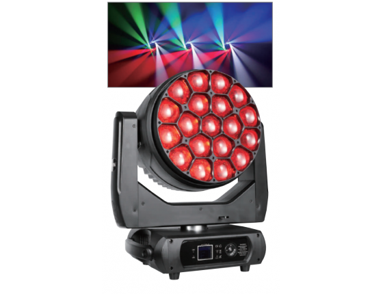 LED19颗15W旋转大峰眼摇头染色灯